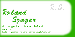 roland szager business card